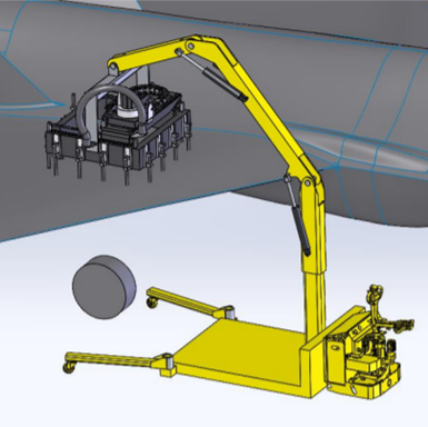 lifting arm concept for composites repair module concept
