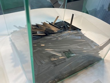 recycled composite material processed by Fairmat on display at JEC World 2022