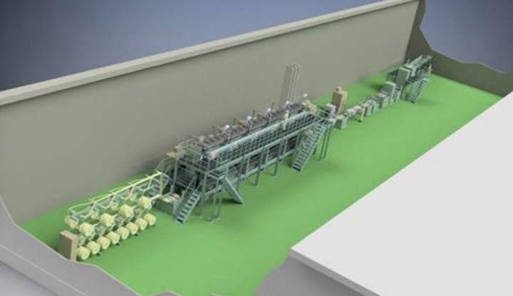 rendering of the Carbon-MX production line in Mitsui Chemicals development facility