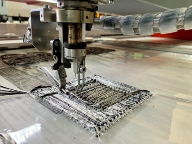tailored fiber placement (TFP) of repair patch using carbon fiber PPS