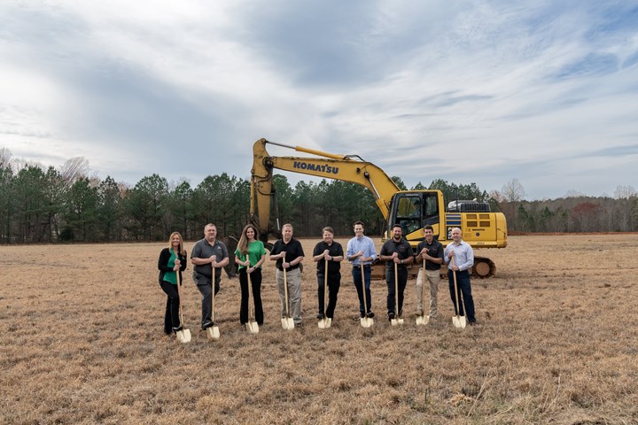 C.R. Onsrud and T.K. Strickland faculty break construction ground.