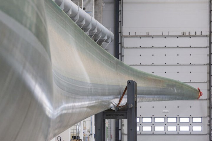 composite wind blade at SGRE plant in Aalborg, Denmark