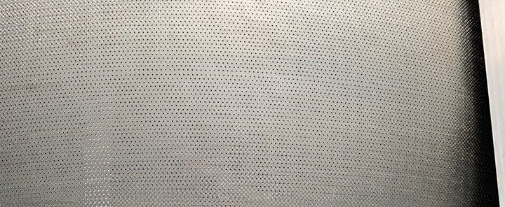 close-up of perforations in 747-8 core cowl