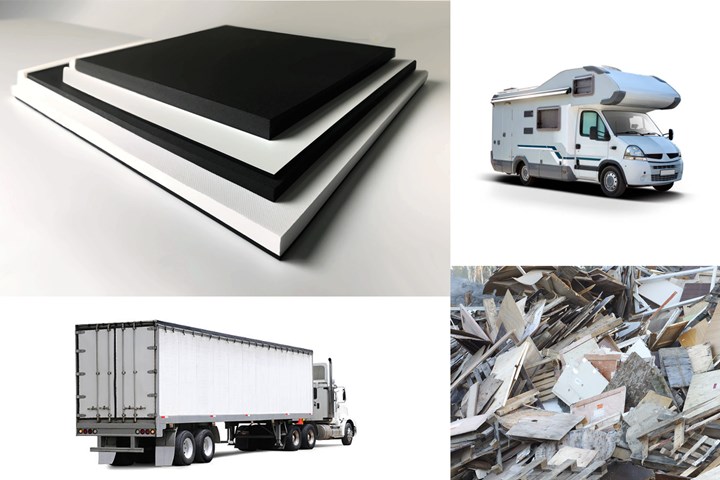 Hardex PP foam to replace plywood in truck trailers, RVs