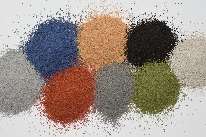 Dorfner’s colored granules.