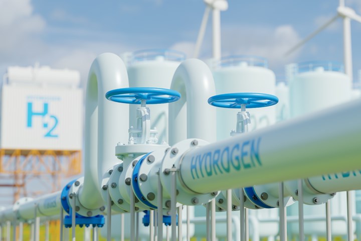 Stock image of hydrogen pipes.