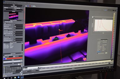 infrared camera data during 3D printing at Airtech