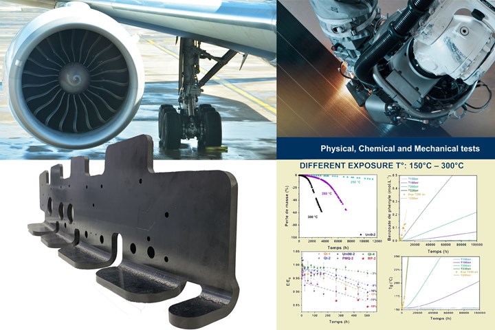 images of aircraft engine AFP test data and thermoplastic composite rib