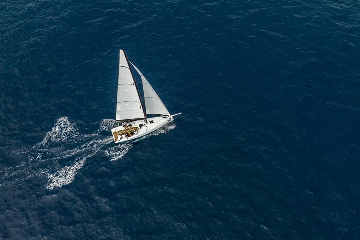 The EcoRacer30 sailing, as seen above. 