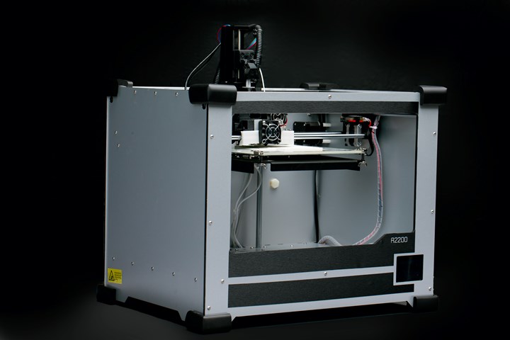 Side view of A2200 3D multi-material electronics printer.
