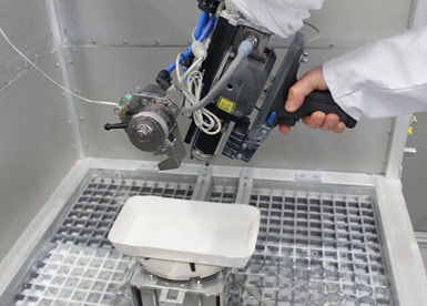 robot spray process for short fiber CMC preforms