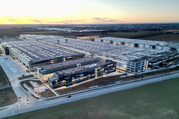 An aerial view of the new facility in Germany.