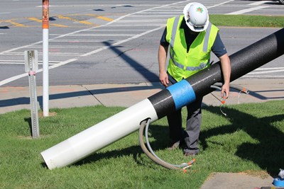 Pull-wound fiberglass composite 5G utility poles enable easier, faster installation
