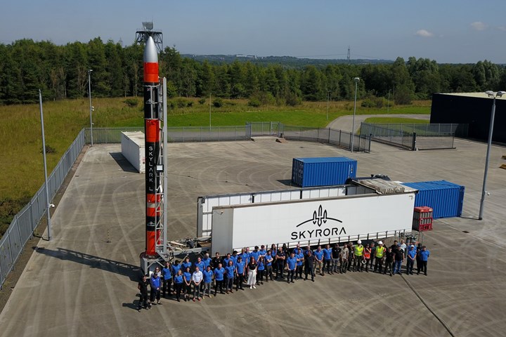 Skyrora team photo with Skylark L ready for launch testing. 