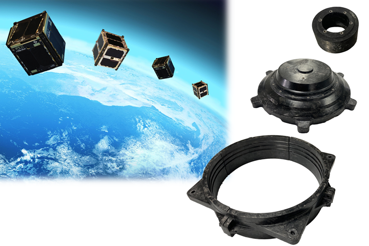 molded composite housing for optics used in small satellites
