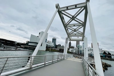 Cleveland pedestrian drawbridge features FRP decking from Creative Composites Group