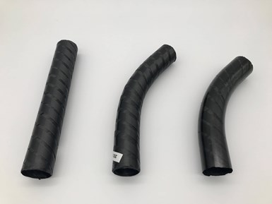 straight and curved thermoplastic composite tube-shaped preforms made with 3DiTex process