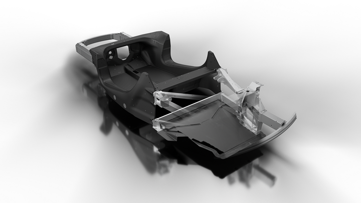 rendering of composite Artura rear floor from McLaren Automotive for ASCEND consortium