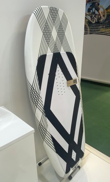 recyclable composite surfboard at Cobra booth at JEC World 2023