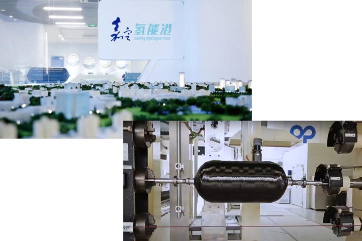 Jiading Hydrogen Park and Plastic Omnium carbon fiber hydrogen tank production
