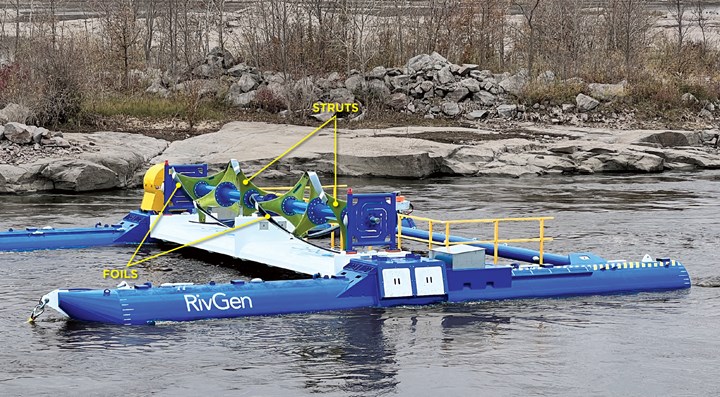 ORPC’s RivGen hydrokinetic river turbine.