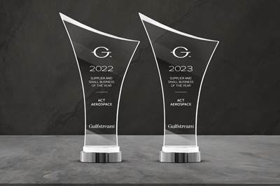 Gulfstream supplier awards recognize ACT Aerospace