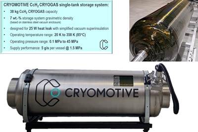 Cryomotive prepares CcH2 storage for demonstration on heavy-duty trucks