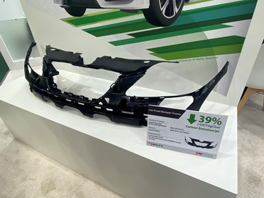 JEC World 2024 composites trade show, Swancor recycled materials on display in automotive part