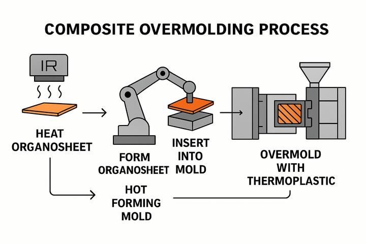 Plastic injection to composite overmolding: Evolving mold design for ...