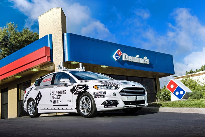 Ford autonomous pizza car