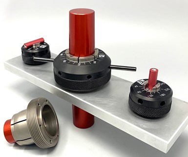 Herramienta de sujeción concéntrica para diámetros exteriores (OD), de Mitee-Bite Products.