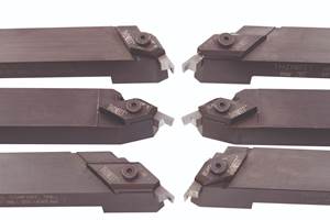 Los portaherramientas cuadrados en ángulo se utilizan con los insertos Thinbit en grados para materiales ferrosos y no ferrosos. 