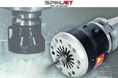 El SpinJet HPC de Tungaloy utiliza presiones de refrigerante de hasta 7 MPa (70 bar, 1,015 psi).