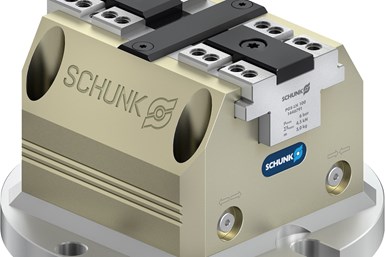 El sistema de sujeción Tandem PGS3-LH 100 puede montarse directamente a través de la brida integrada en las mesas de las máquinas, en los cabezales divisores o en las estaciones de sujeción Schunk Vero-S NSL3 150 de los centros de mecanizado.