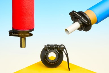 Las aplicaciones del collar Flip-Lok de Stafford incluyen maquinaria de embolsado y embalaje, bobinas de papel, equipos de laboratorio y otros.