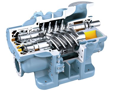 Un compresor de tornillo de este tipo consta esencialmente de rotores y carcasas.