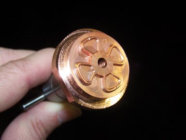 Electrodo de electroerosión con finos detalles fresados