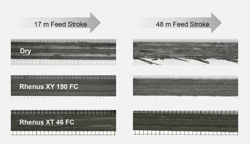 Figure 3: Surface quality when milling with and without coolant. 