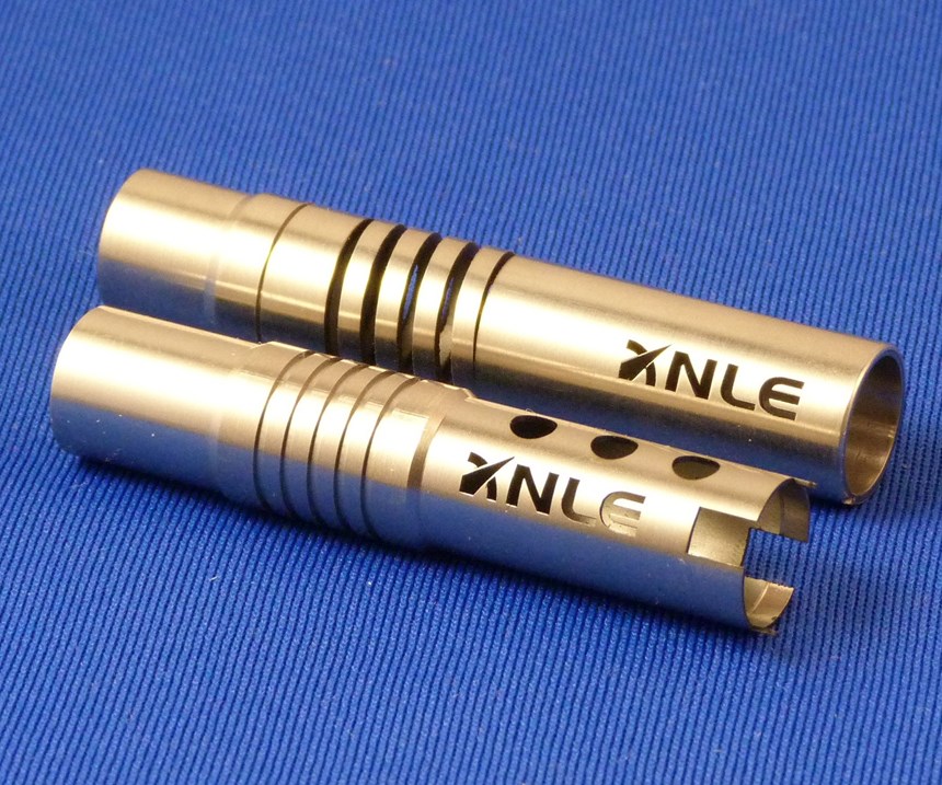 example part produced on LaserSwisss Swiss-type lathe