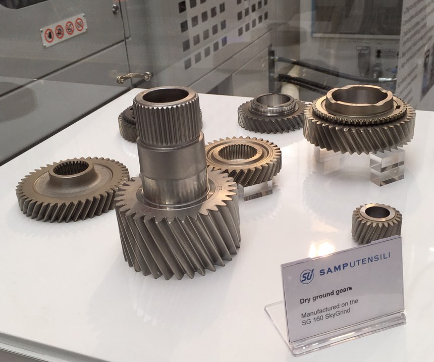 gears on display at EMO trade show machined on Star SU's Skygrind