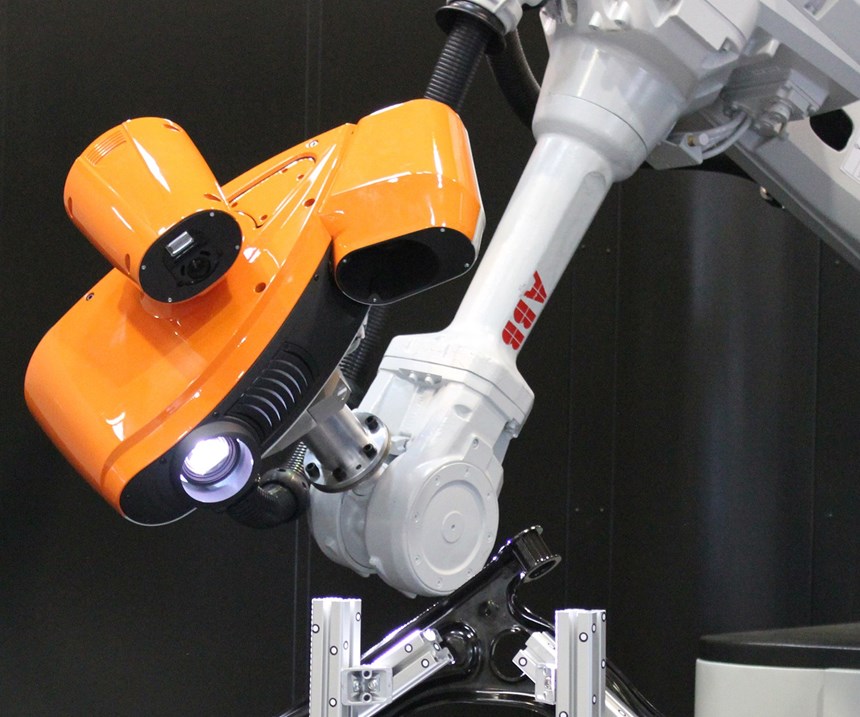 robot with white-light scanning sensor for automotive inspection and other part inspection