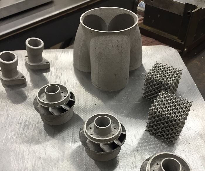 Metal 3D-printed pipe fittings, swirlers, lattice cubes and exhaust manifold