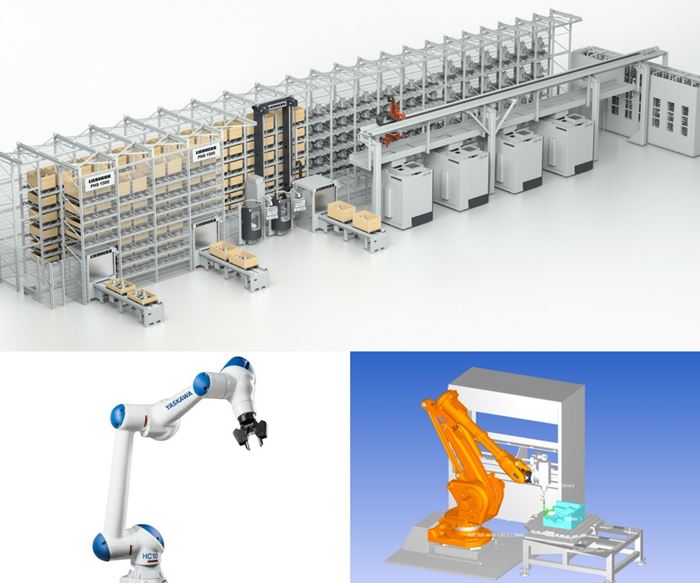 collage of robots and automation products and software