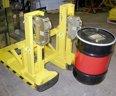 Forklift Attachment Handles Steel Drums