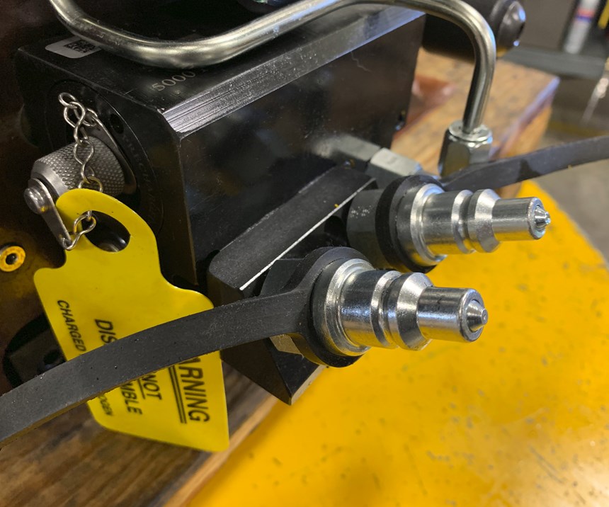 A look at the connecting nipples used to manually connect and disconnect custom fixtures from CNC machine tools. 