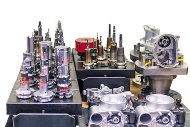 selection of tools and workpieces 