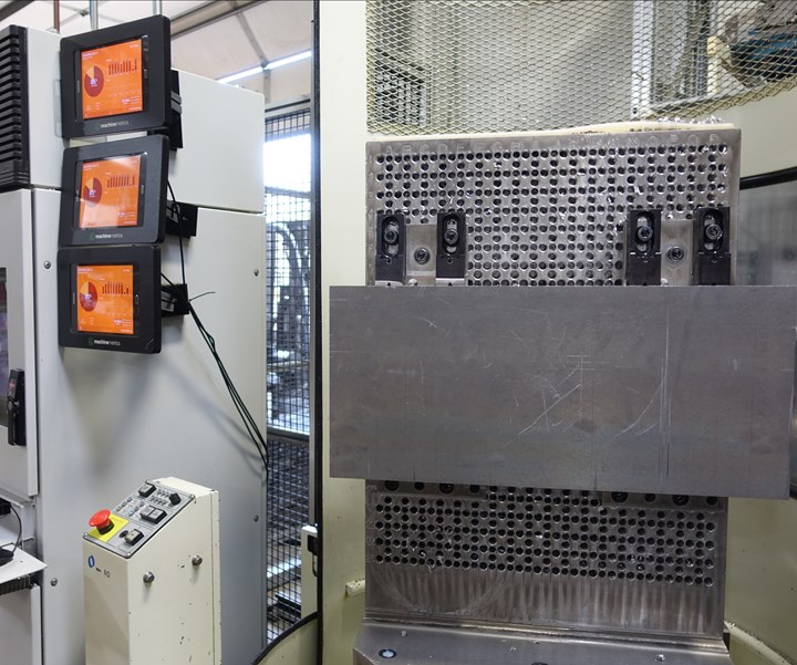 墓碑系统的A61nx细胞以及三个屏幕在左边显示机械计量数据。