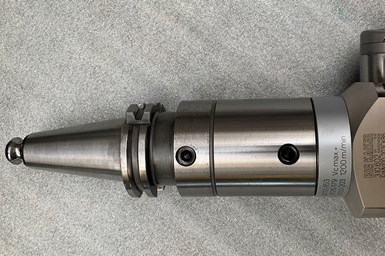 A photo of a boring tool made after a digital twin simulation