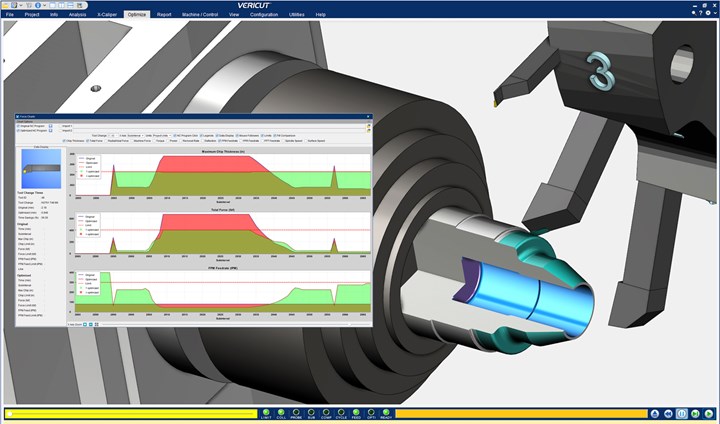 VERICUT Force optimization software can be used on turning processes 