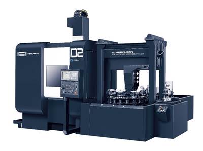 Automation Solutions featuring Hwacheon's D2-5AX and Automatic Workpiece Changer